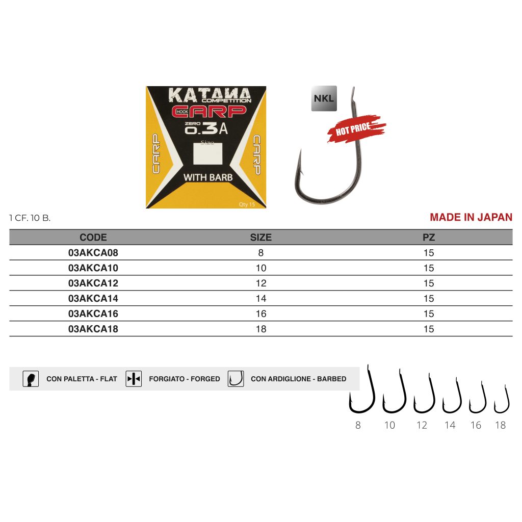 Amo Da Pesca Katana 0C002A Maver – Occhiello, Anticorrosione, Nero, Per Orate E Saraghi
