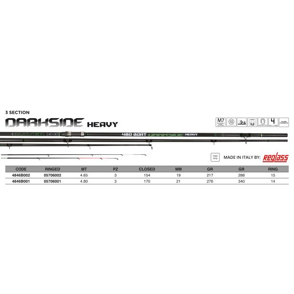 Darkside Heavy Boat 3 pz. con Anelli 2 Cime - Canna da Barca - immagine 2