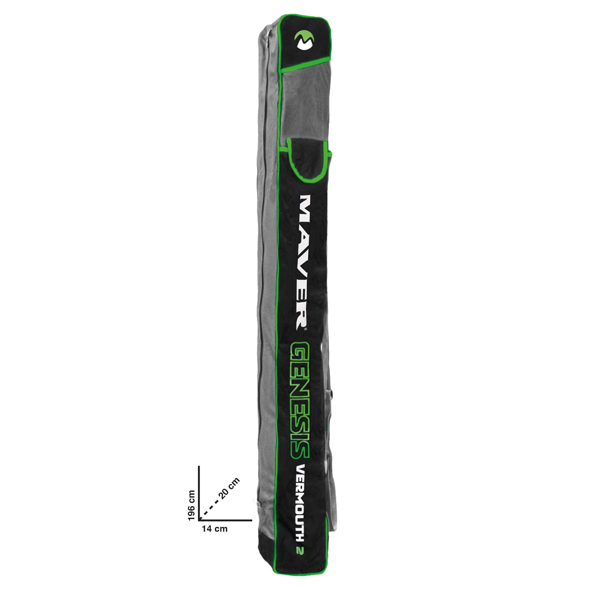 Housse Canne à Pêche Surfcasting 185 Cm Maver – Résistante à L’eau – 2 Compartiments + Poche – Sac Bandoulière