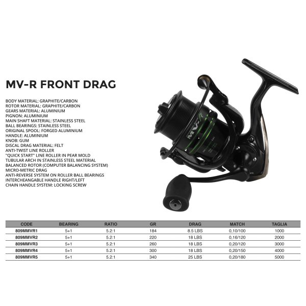 MV-R Front Drag Reel - Mulinello - immagine 2