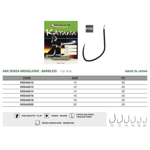 Amo Katana H554 Barbless PTFE - immagine 2
