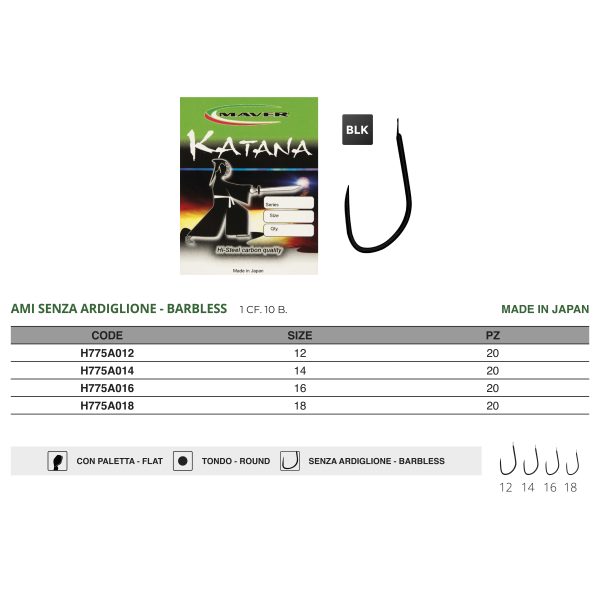 Amo Katana H775 Barbless Black - immagine 2
